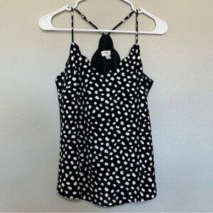 J.‎ Crew Womens Scalloped Edge Cami Tank Top Sleeveless Adjustable Black Size 2